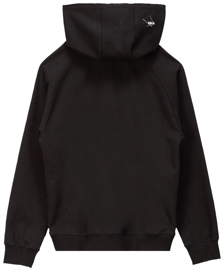 Ader Error Frayed Logo Hoodie Black