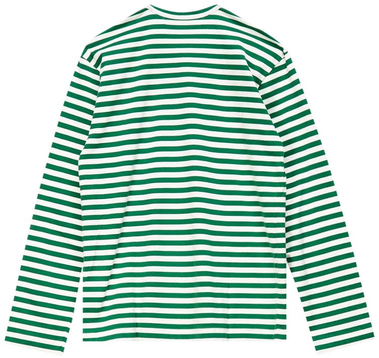 Comme des Garcons PLAY Striped T Shirt GreenWhite
