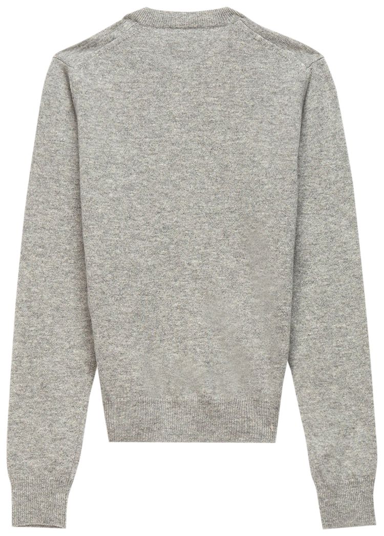 Comme des Garcons PLAY Embroidered Heart Cardigan Light Grey