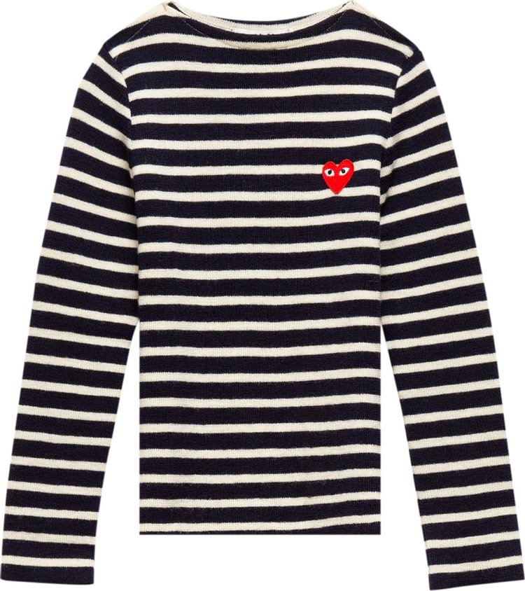 Comme des Garçons PLAY Striped Knit Pullover 'Navy'