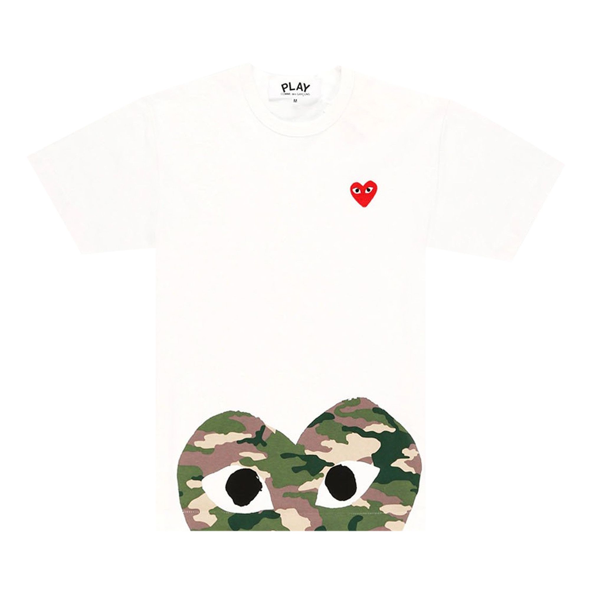 Buy Comme des Garcons PLAY Camouflage Half Heart Tee White P1T244 GOAT
