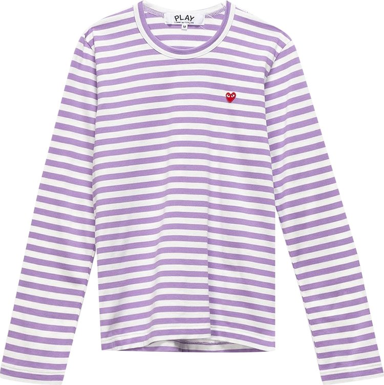 Comme des Garçons PLAY Heart Logo Striped T-Shirt 'Purp'