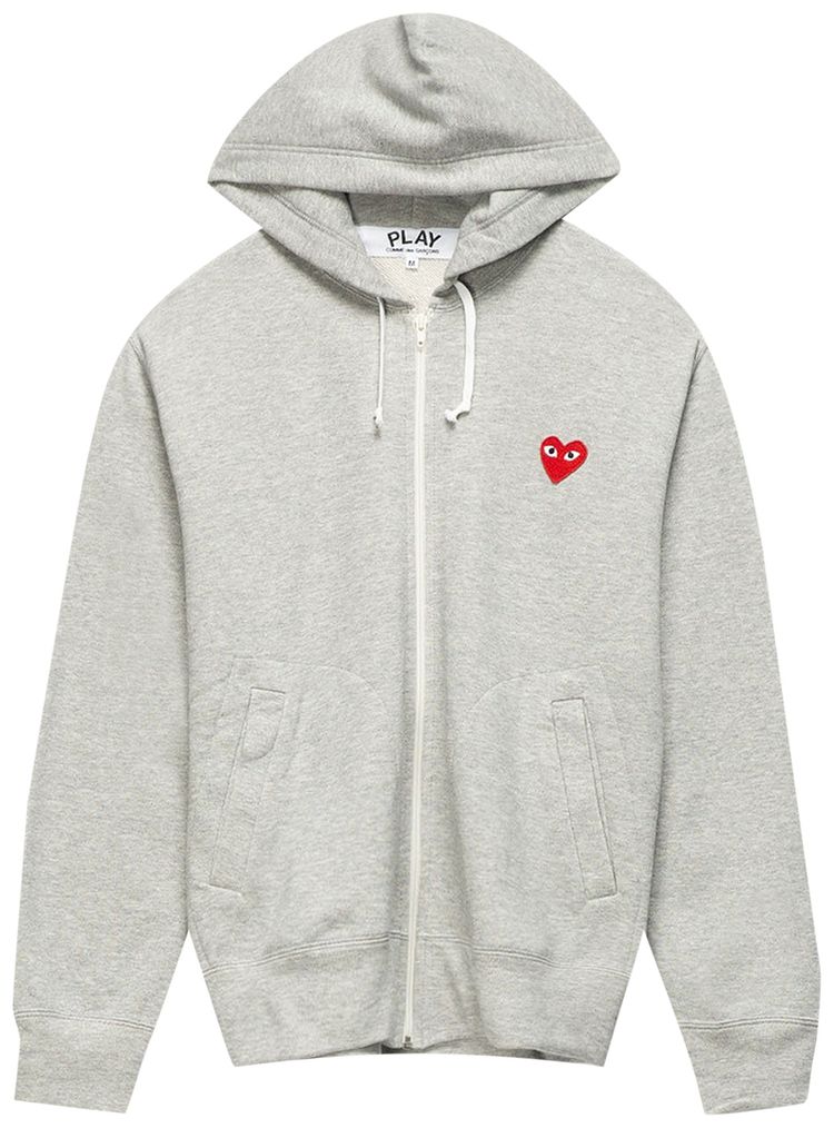 Comme des Garcons PLAY Heart Logo Hoodie Grey