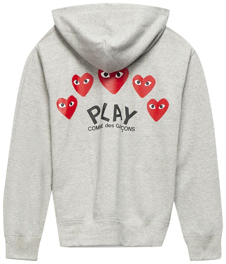 Comme des Garcons PLAY Heart Logo Hoodie Grey