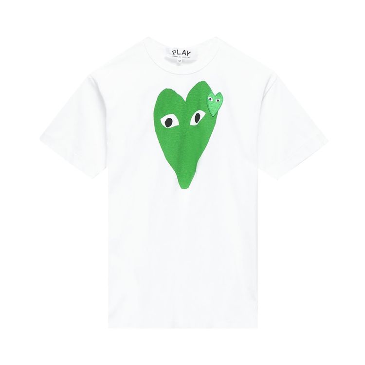 Comme des Garcons PLAY Green Heart Tee White