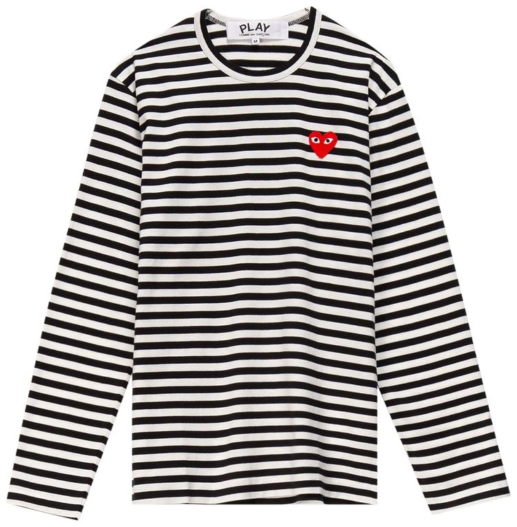 Comme des Garcons PLAY Striped T Shirt BlackWhite