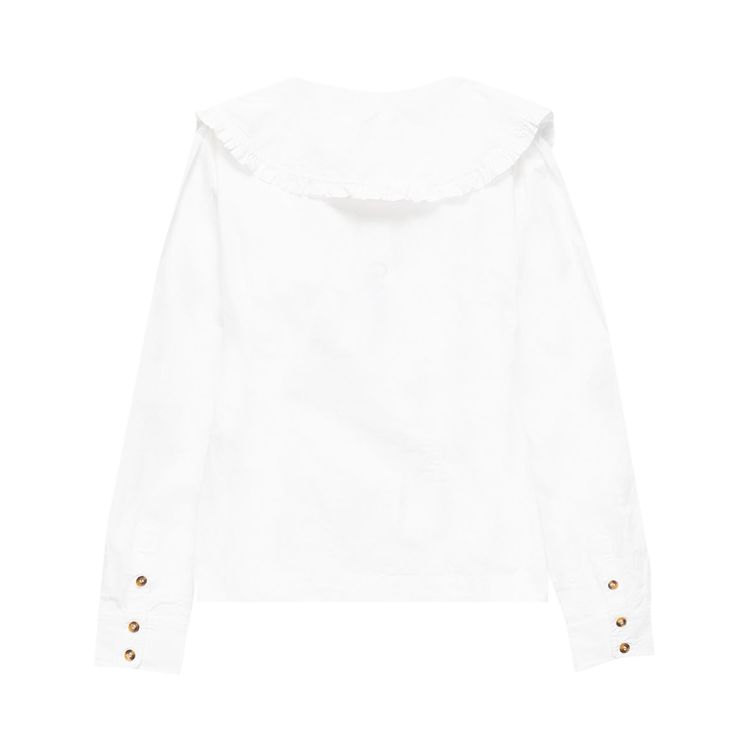GANNI Cotton Poplin Shirt Bright White