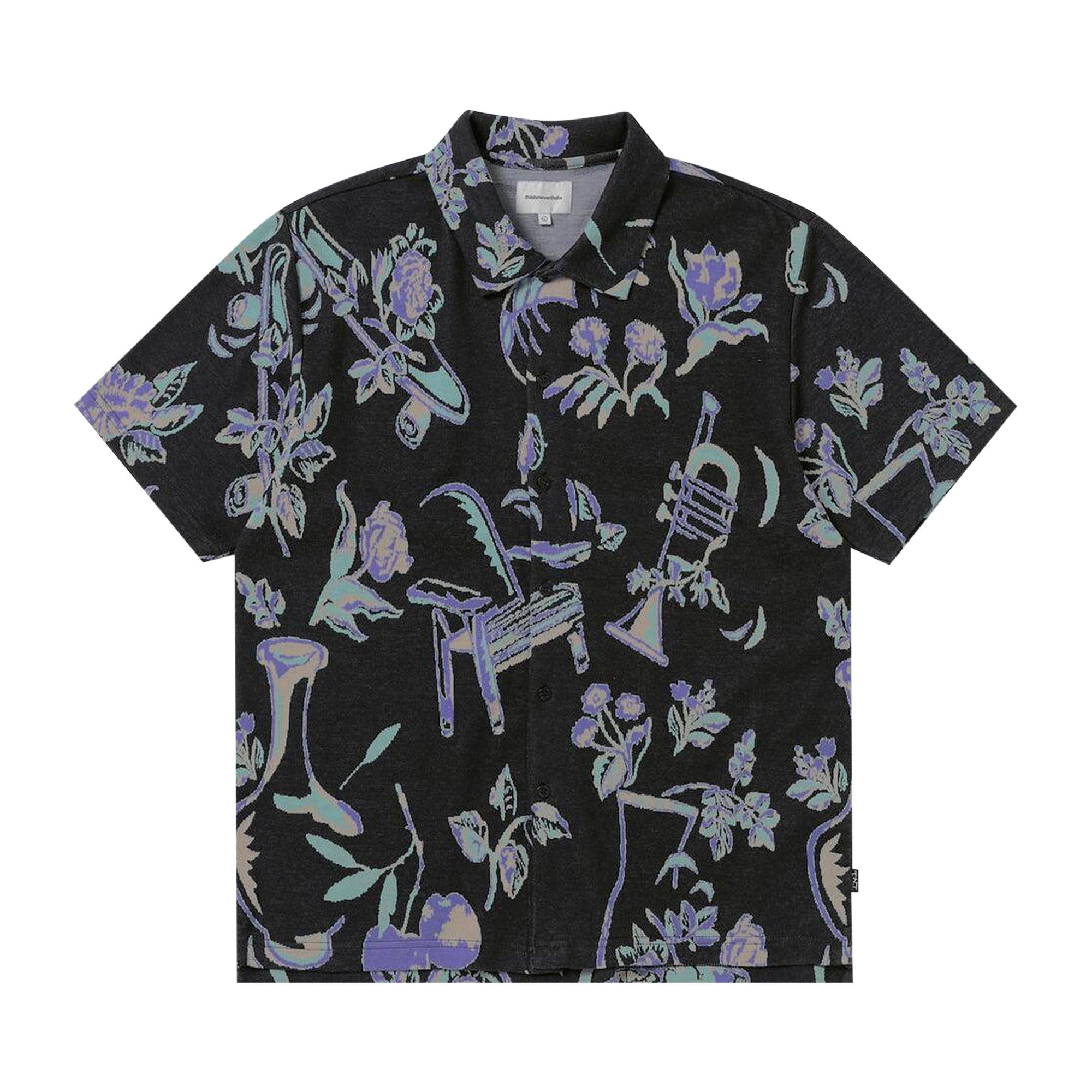 シャツ thisisneverthat Object Jacquard Button Up Top Buy thisisneverthat Object Jacquard Button Up Top 'Black