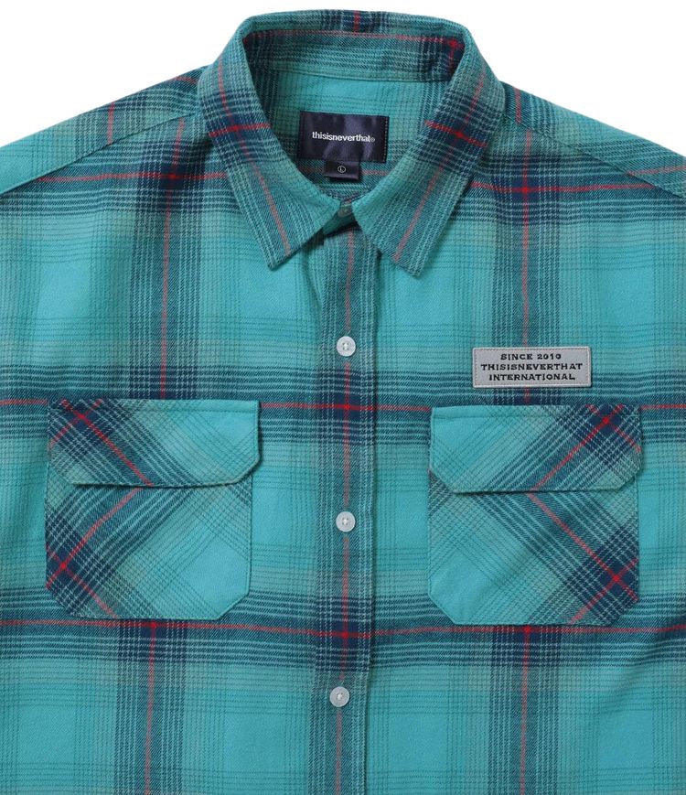 thisisneverthat Ombre Check Short Sleeve Shirt Green
