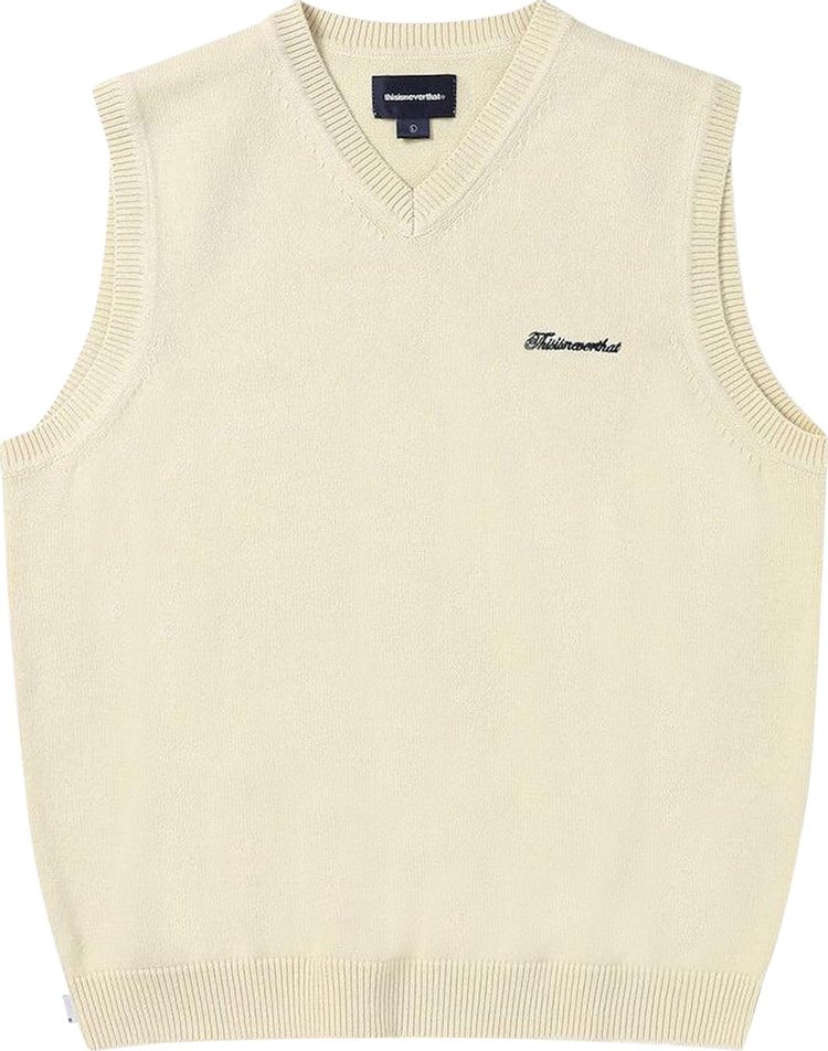 thisisneverthat Script Logo Knit Vest Ivory