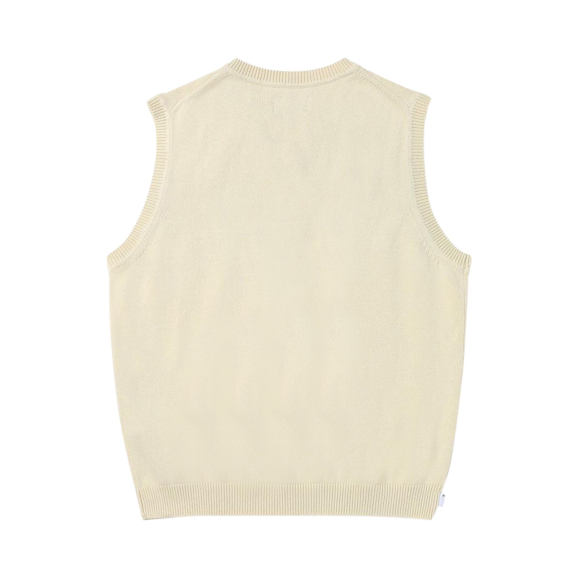 【THISISNEVERTHAT】Script Logo Knit Vest Ivory Script Logo Knit Vest - thisisneverthat®