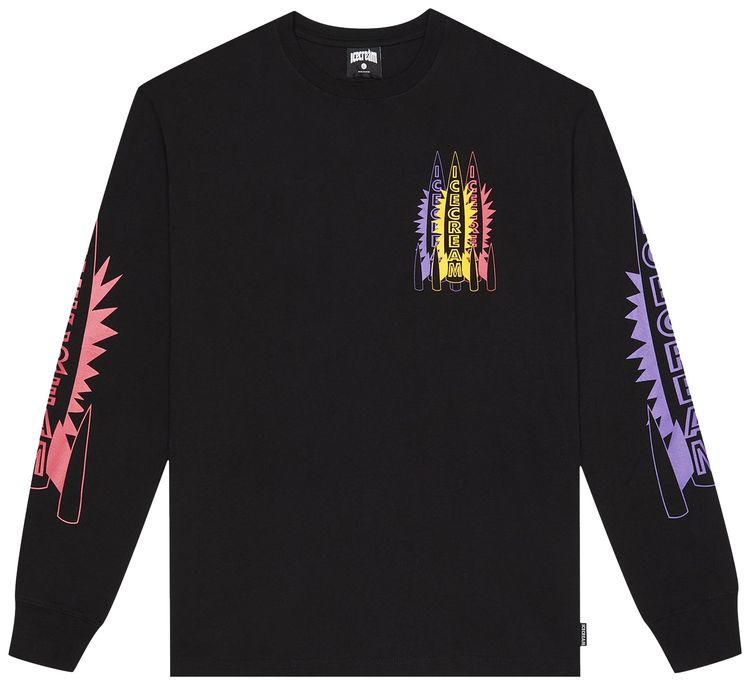 Icecream Crayon Long Sleeve T Shirt Black