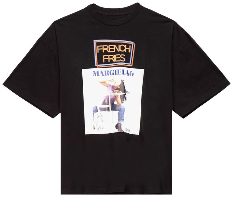 MM6 Maison Margiela French Fries Oversize Tee Black