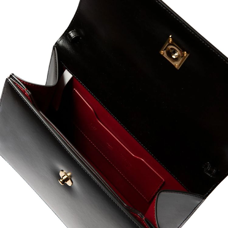 Off White Twist Jitney 28 Hand Bag Black