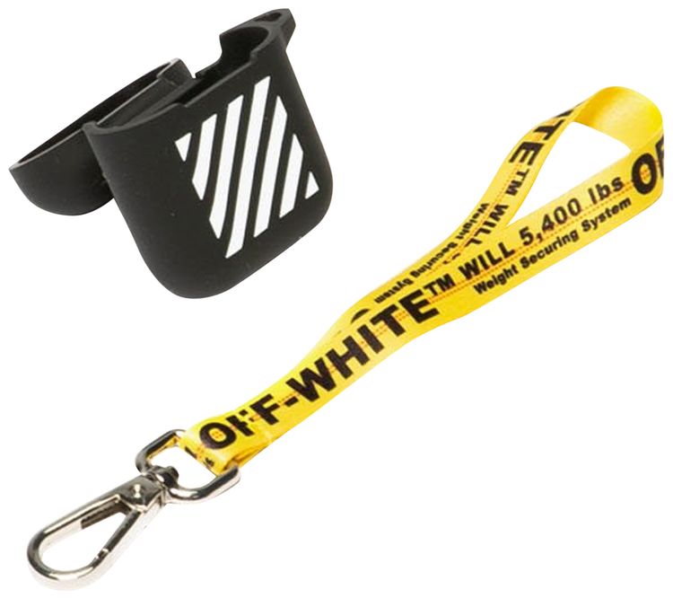 Off White Diag Airpods Cover Black