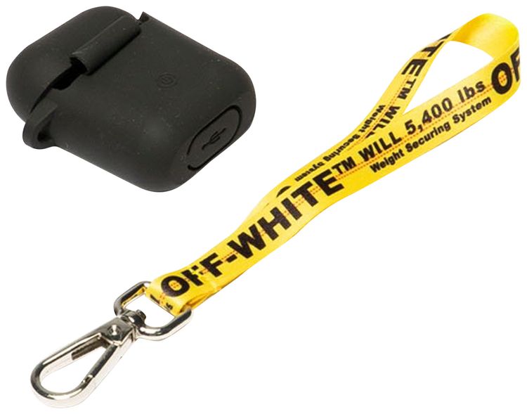 Off White Diag Airpods Cover Black