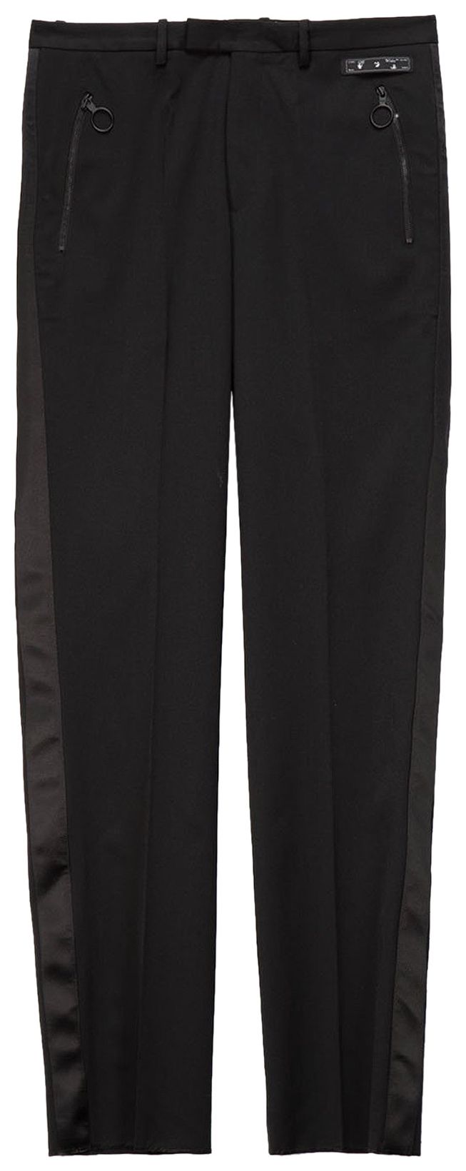 Off White Tuxedo Zipped Clean Pant Black
