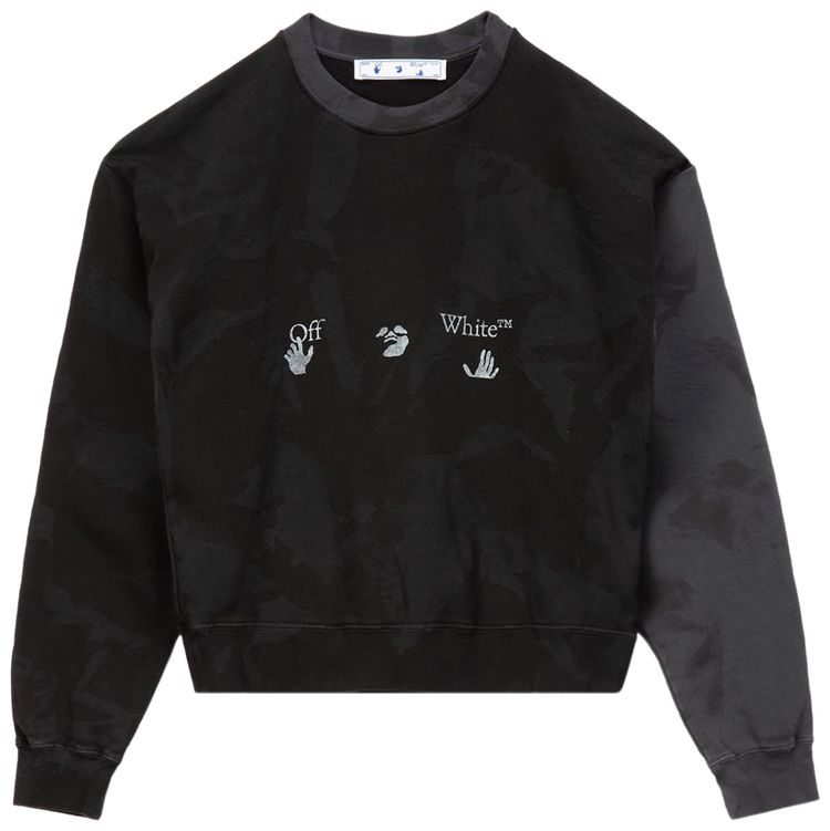 Off White Tie Dye Over Crew Black