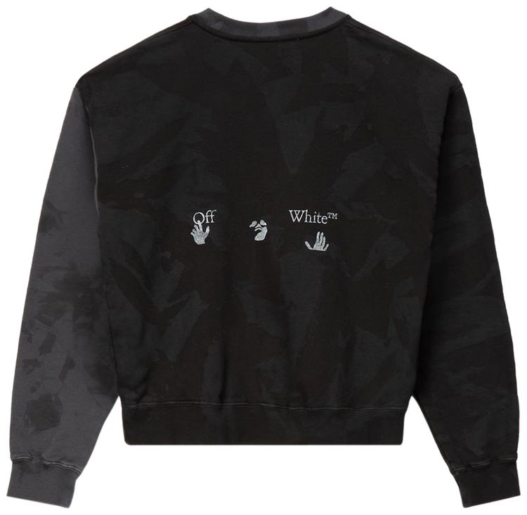 Off White Tie Dye Over Crew Black