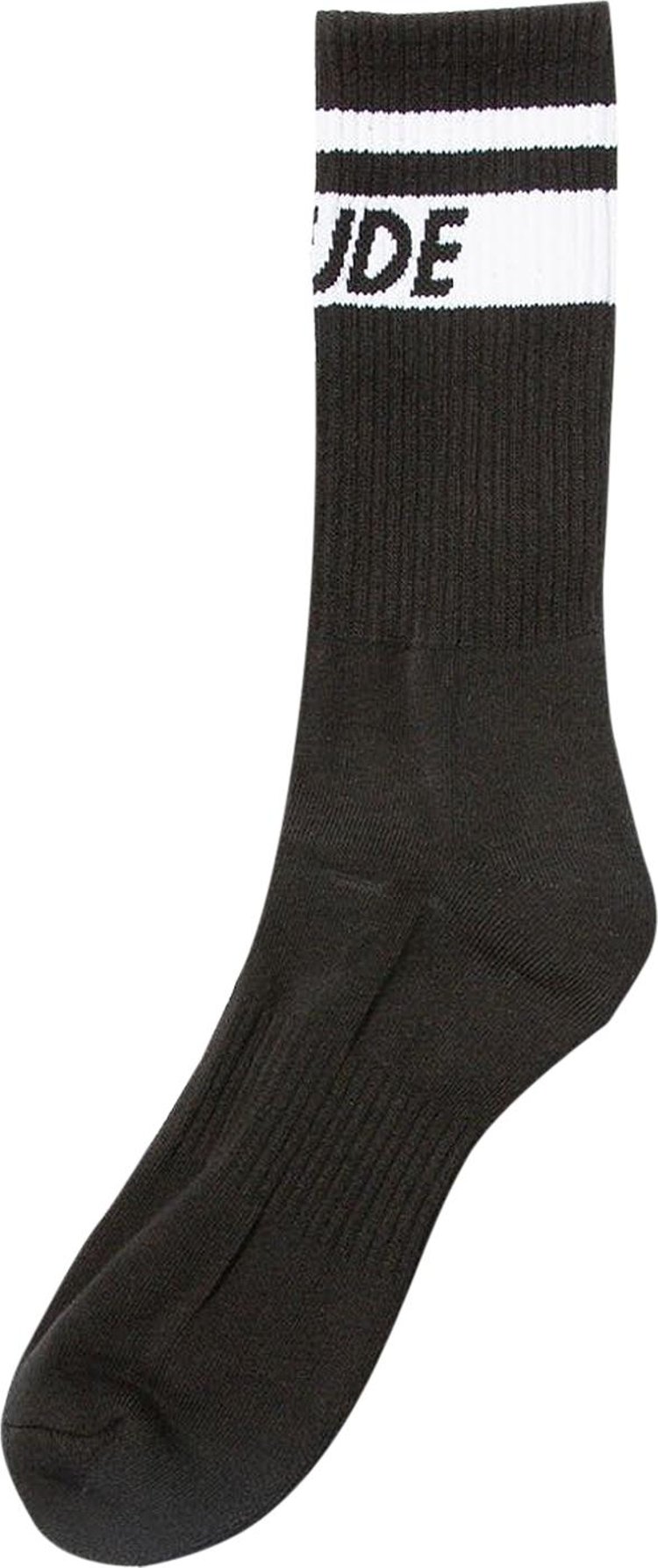 Rhude Two Stripe Logo Sock 'Black'
