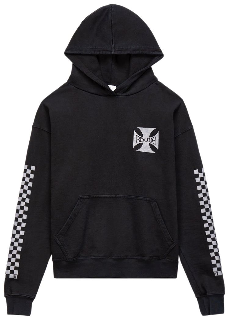 Rhude Classic Checkers Hoodie Black