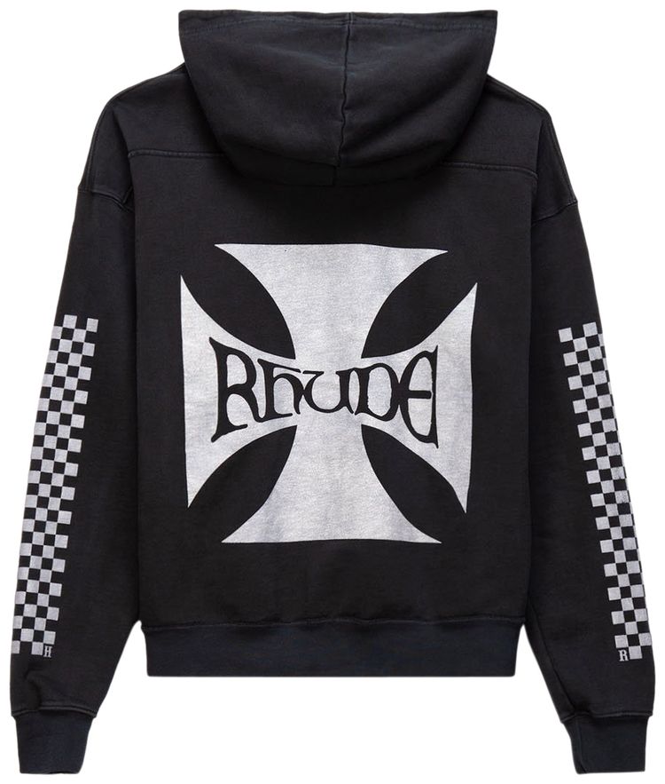 Rhude Classic Checkers Hoodie Black
