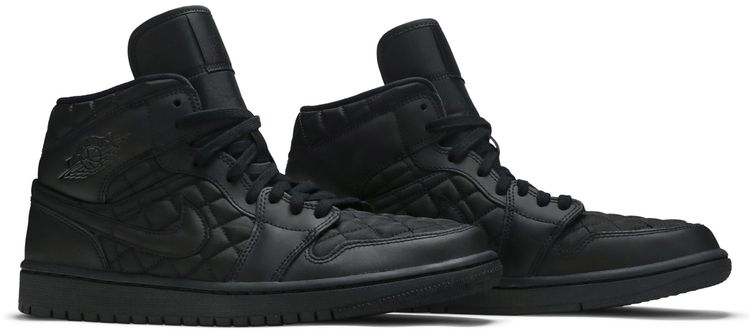 Wmns Air Jordan 1 Mid SE Black Quilted