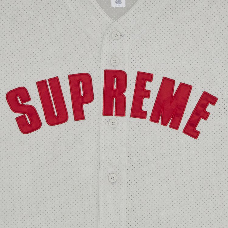 Supreme Ultrasuede Mesh Baseball Jersey Grey