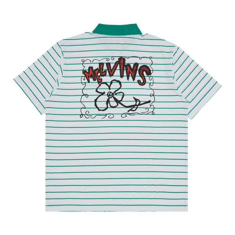 Supreme x Melvins Stripe Short Sleeve Polo White