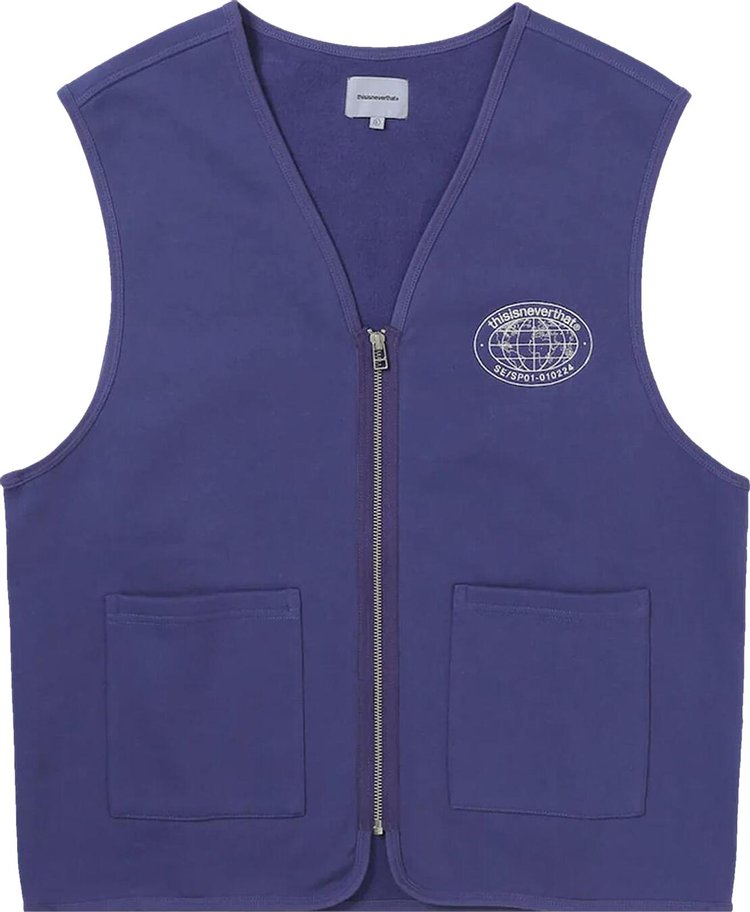 thisisneverthat Zip Sweat Vest 'Purple Blue'