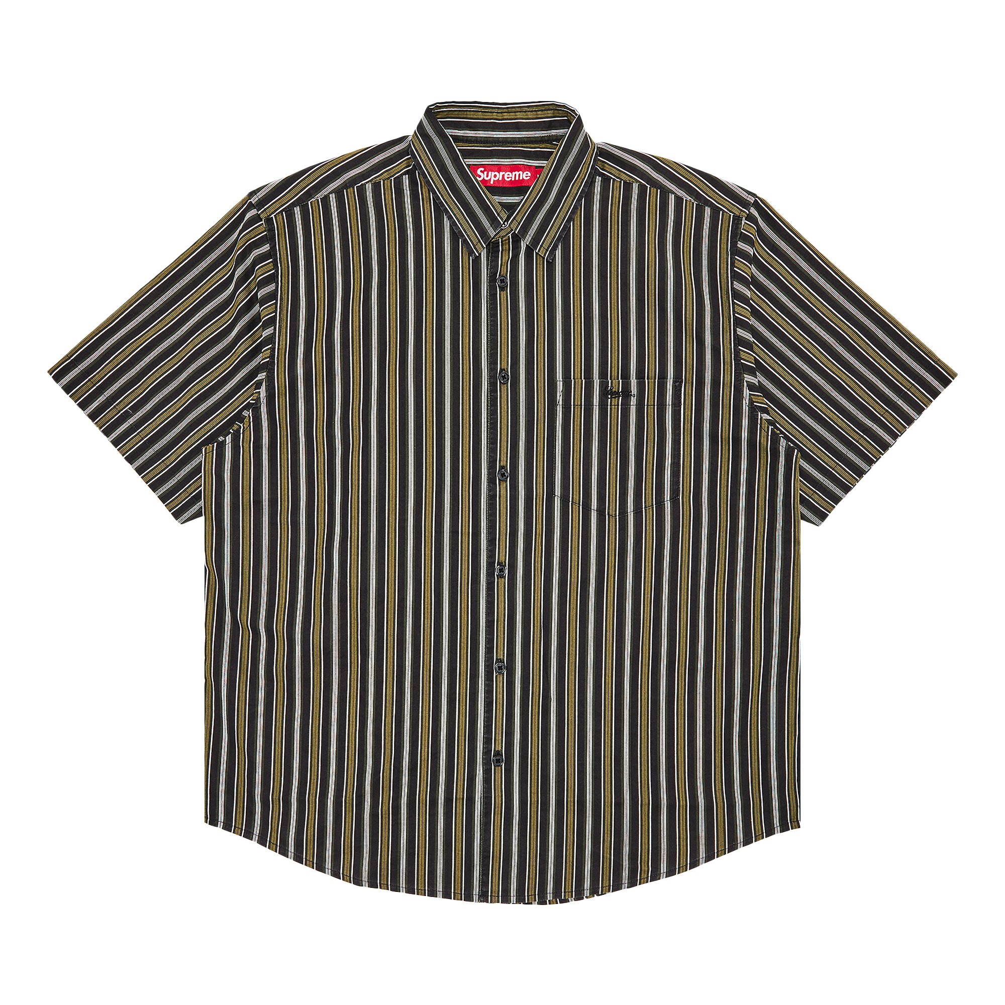 Buy Supreme Loose Fit Multi Stripe Short-Sleeve Shirt 'Black ...