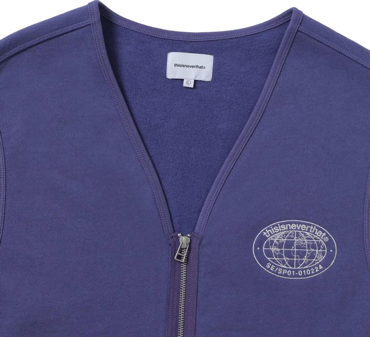 thisisneverthat Zip Sweat Vest Purple Blue