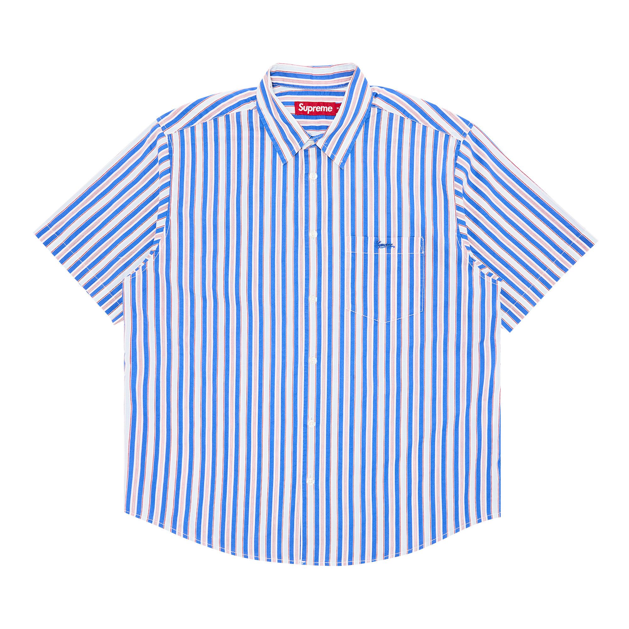 Buy Supreme Loose Fit Multi Stripe Short-Sleeve Shirt 'Blue