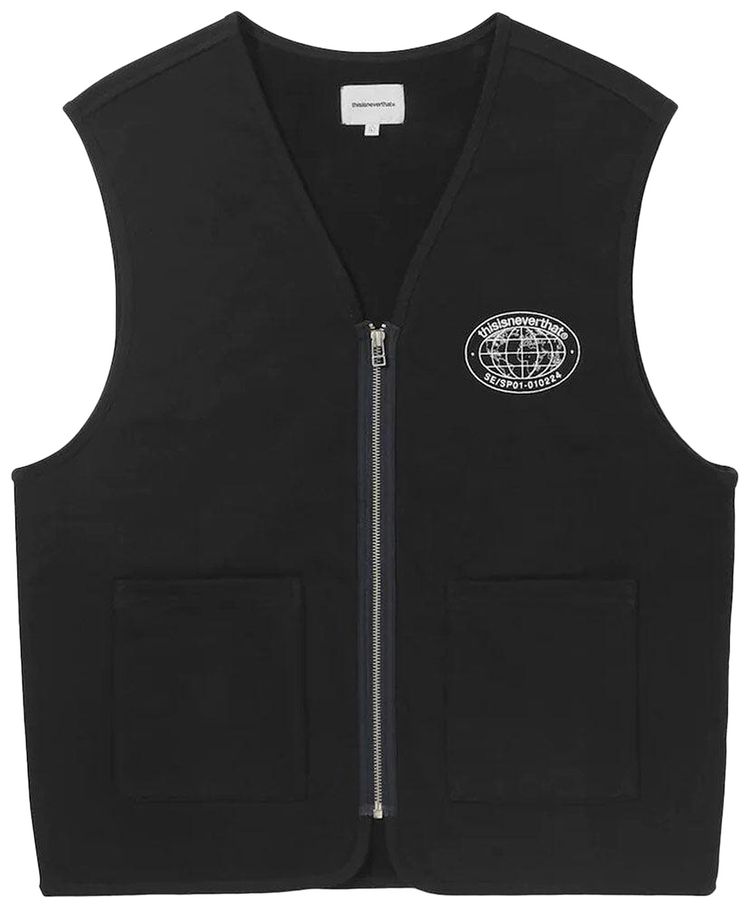 thisisneverthat Zip Sweat Vest Black