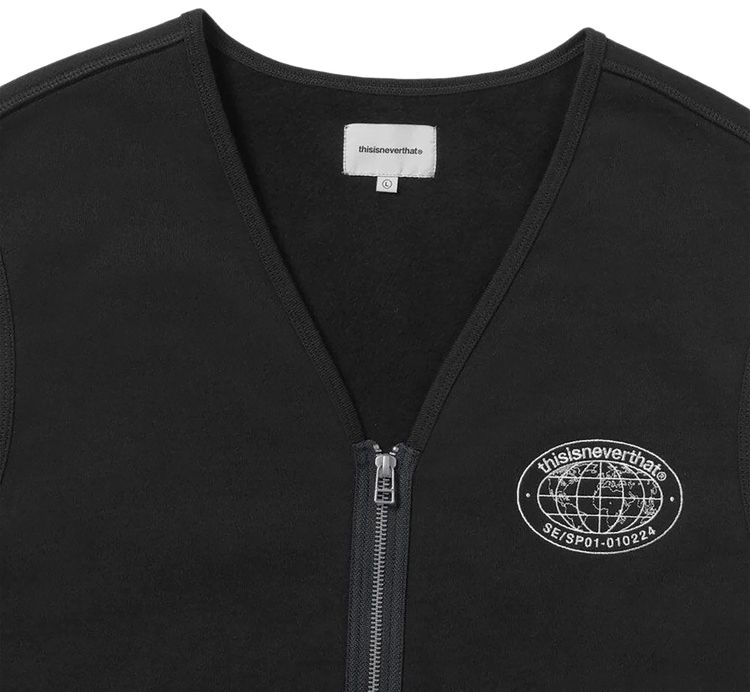 thisisneverthat Zip Sweat Vest Black