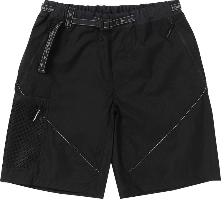 And Wander Breath Rip Short Pants Black