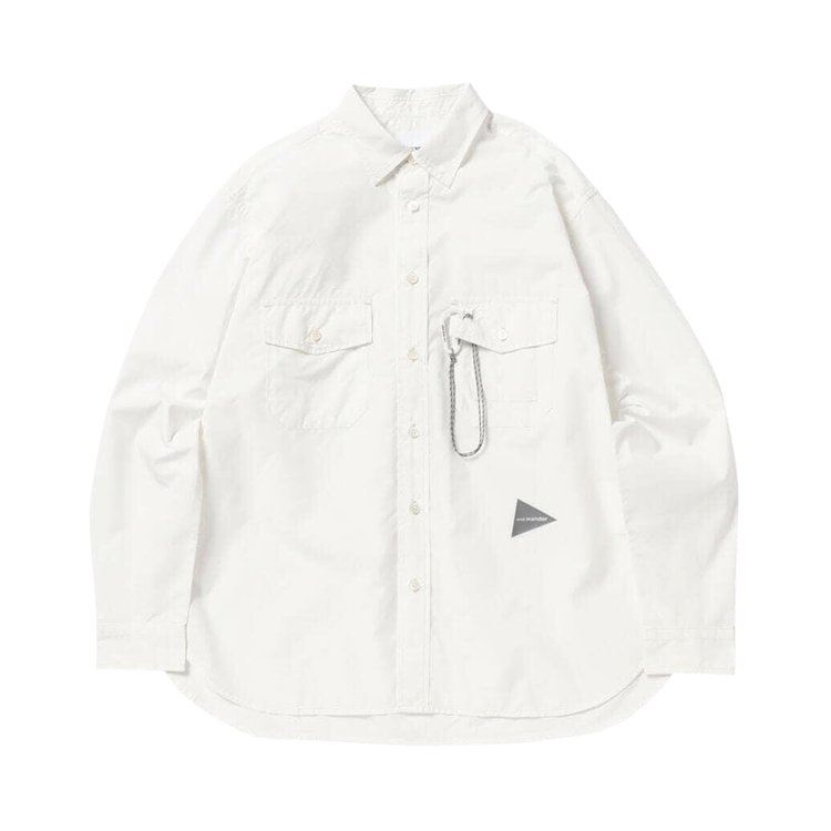 And Wander Cordura Typewriter Long Sleeve Shirt White