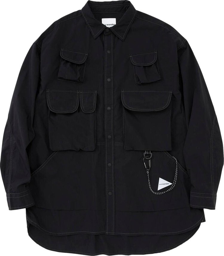 And Wander Multi Pocket Shirt Black