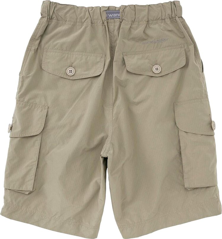 And Wander Oversized Cargo Short Pants Light Beige