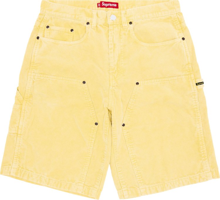 Supreme Washed Corduroy Double Knee Painter Short Yellow