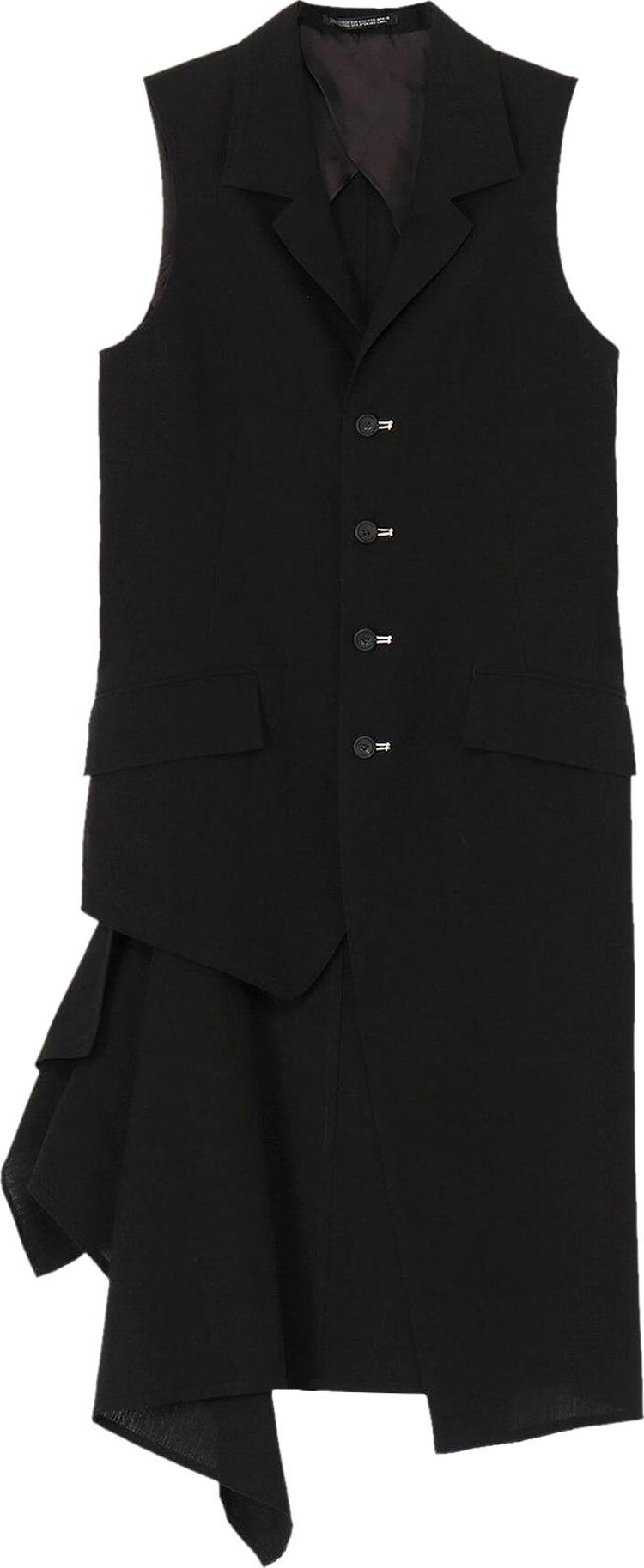 Yohji Yamamoto Sleeveless Long Jacket Black