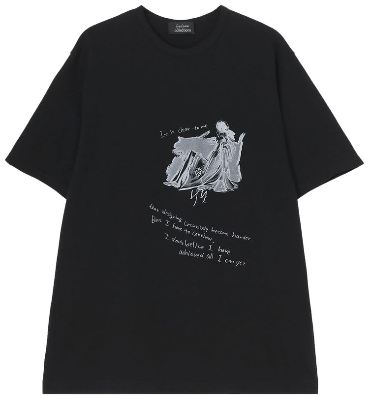 Yohji Yamamoto Printed T Shirt Black