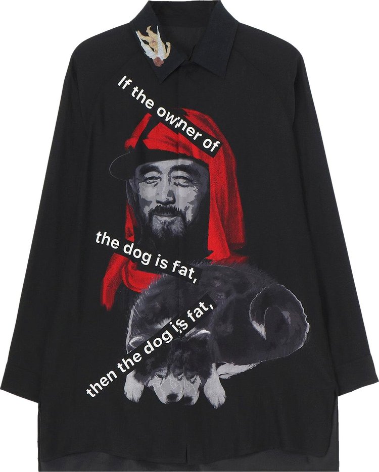 Yohji Yamamoto Dog And Elderly Person Shirt 'Black'