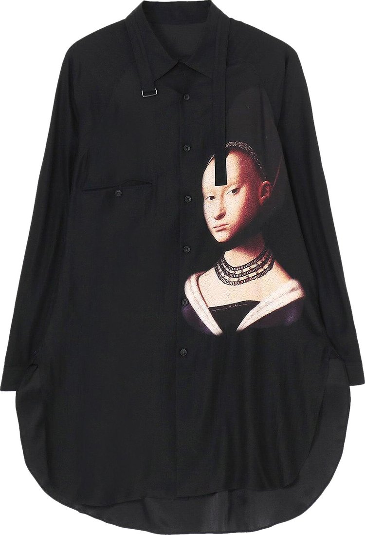 Yohji Yamamoto Young Girl Printed Shirt Black