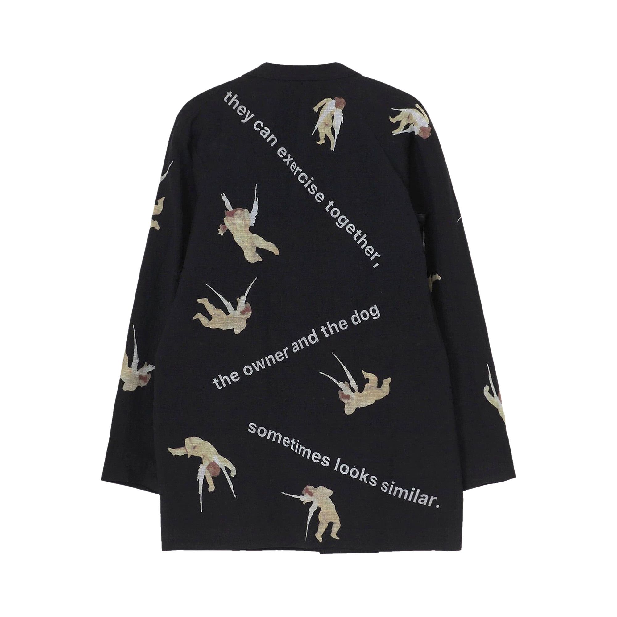Buy Yohji Yamamoto Angel Pattern Double Front Jacket 'Black Buy Yohji Yamamoto Angel Pattern Double Front Jacket 'Black