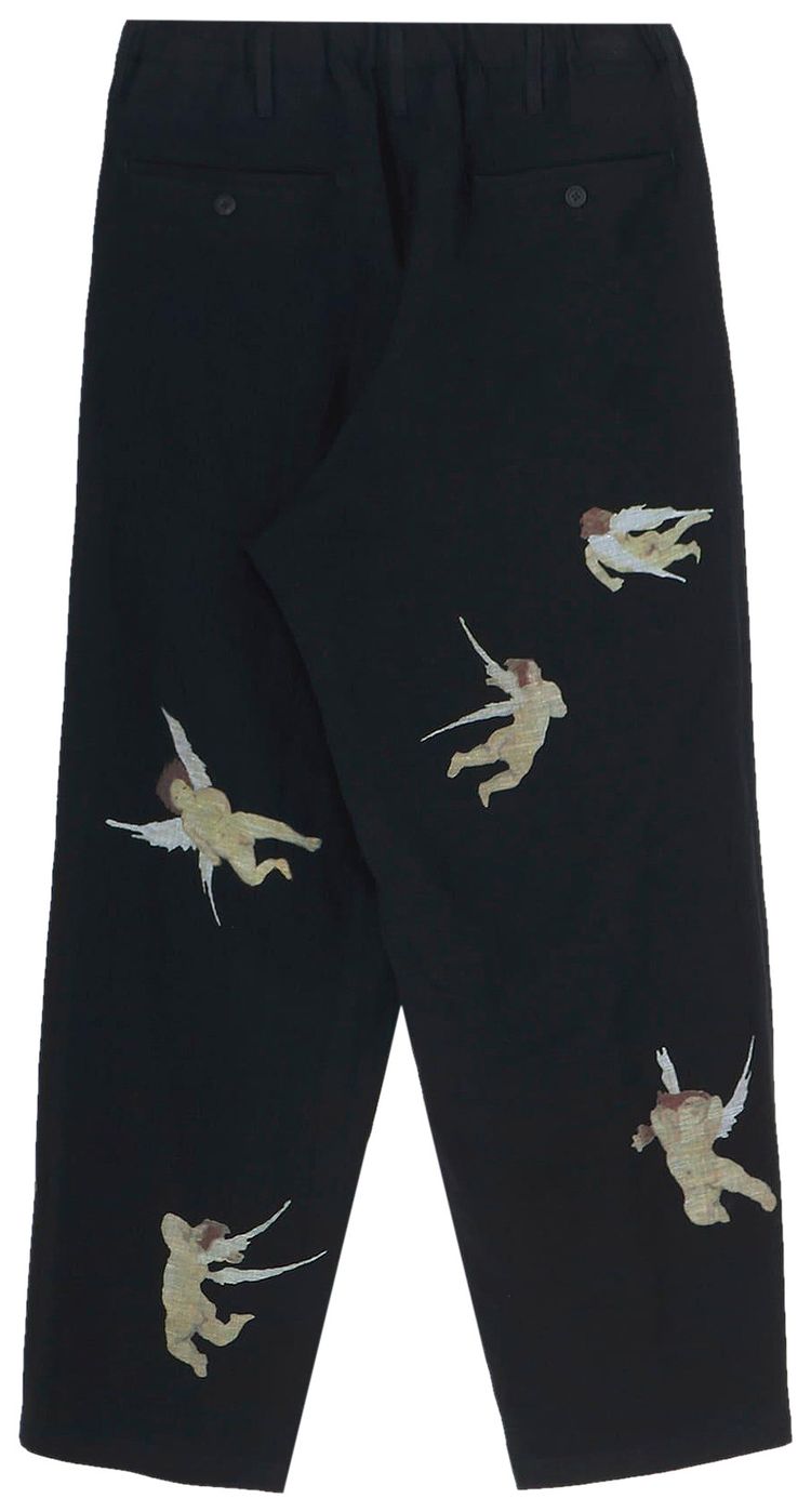 Yohji Yamamoto Angel Print Pants Black