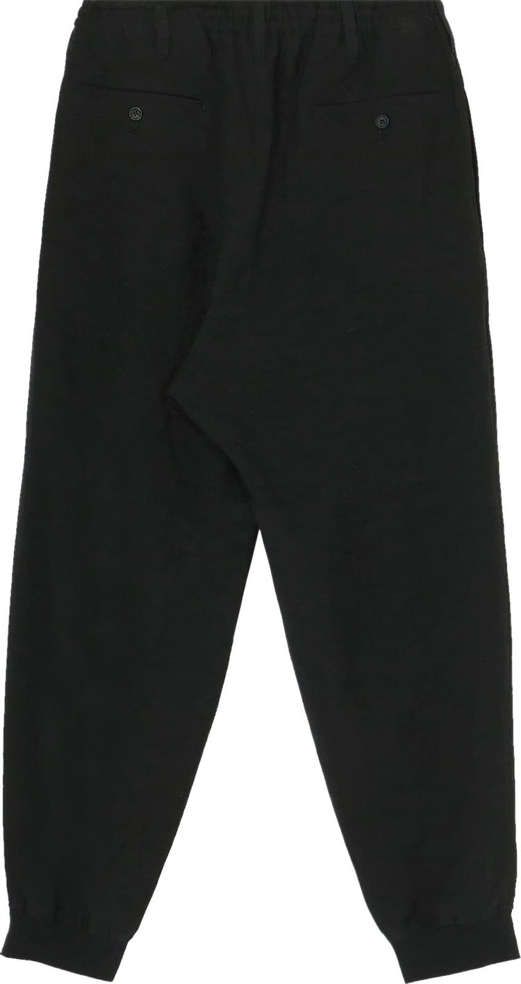 Yohji Yamamoto Ribbed Hem Pants Black