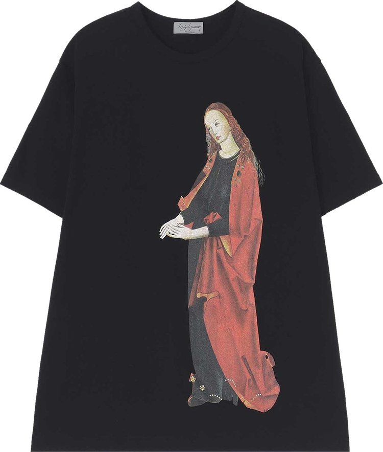 Yohji Yamamoto Printed Short Sleeve T Shirt Black