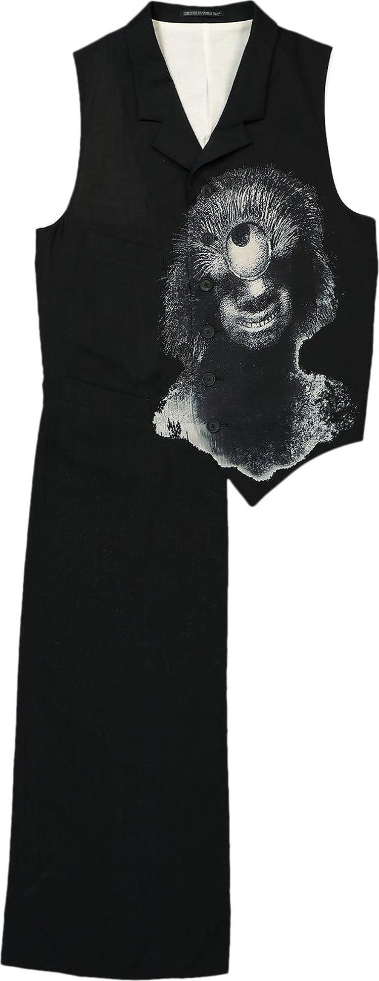 Yohji Yamamoto Layered Pleated Asymmetric Vest Black