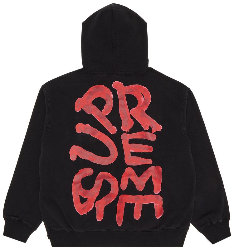 Supreme Paint Hooded Sweatshirt Black